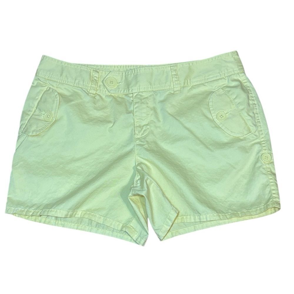 Moda Butter Yellow Cotton Shorts, midi, 10